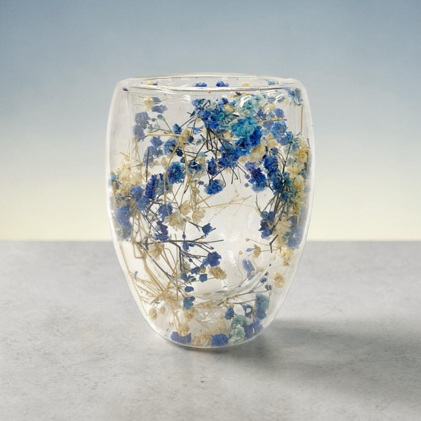 Blue Botanical Candle