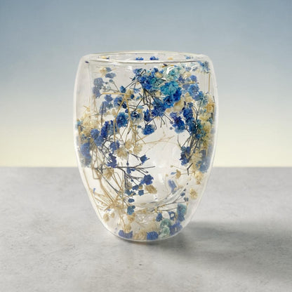 Blue Botanical Candle